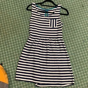 Maison Jules blue and white striped sleeveless dress